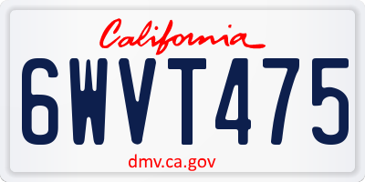 CA license plate 6WVT475