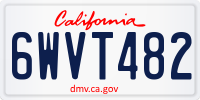 CA license plate 6WVT482