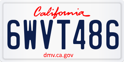 CA license plate 6WVT486