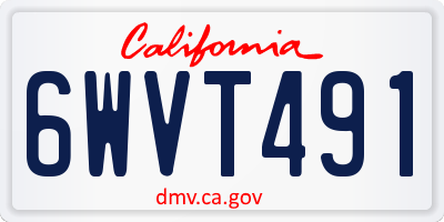 CA license plate 6WVT491
