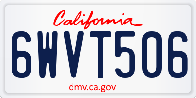 CA license plate 6WVT506