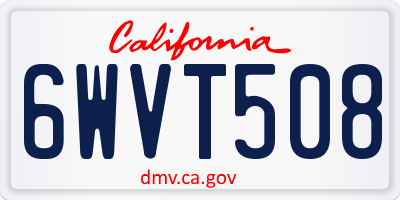 CA license plate 6WVT508