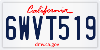 CA license plate 6WVT519