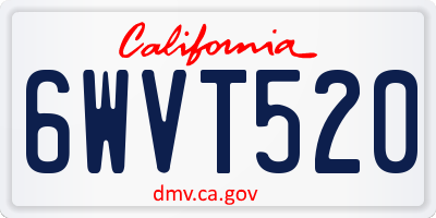 CA license plate 6WVT520