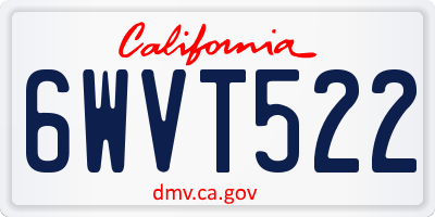 CA license plate 6WVT522