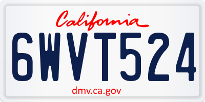 CA license plate 6WVT524