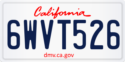 CA license plate 6WVT526