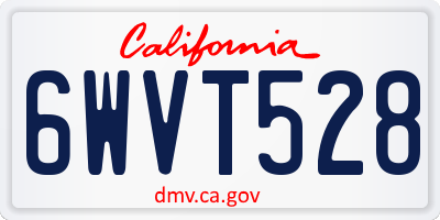 CA license plate 6WVT528