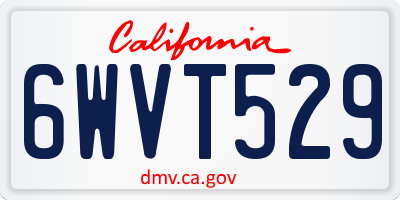CA license plate 6WVT529