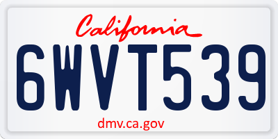 CA license plate 6WVT539