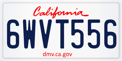 CA license plate 6WVT556