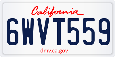CA license plate 6WVT559