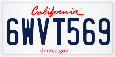 CA license plate 6WVT569