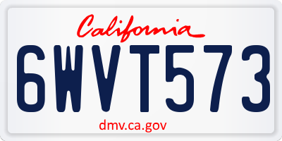 CA license plate 6WVT573