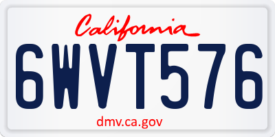CA license plate 6WVT576
