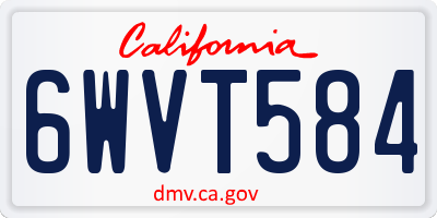 CA license plate 6WVT584