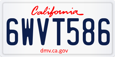 CA license plate 6WVT586