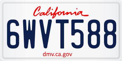 CA license plate 6WVT588