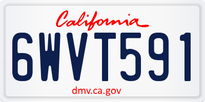 CA license plate 6WVT591