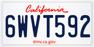 CA license plate 6WVT592