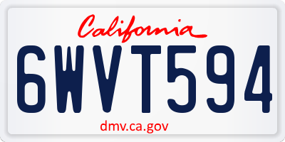 CA license plate 6WVT594