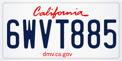 CA license plate 6WVT885