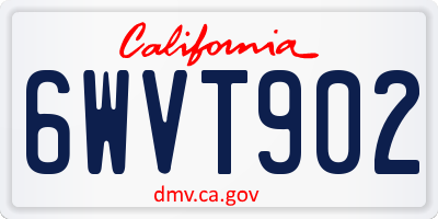 CA license plate 6WVT902