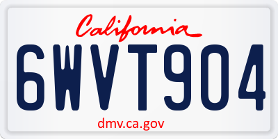 CA license plate 6WVT904