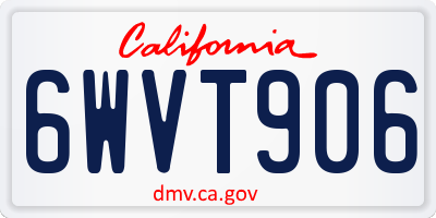 CA license plate 6WVT906