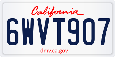 CA license plate 6WVT907