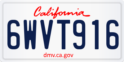 CA license plate 6WVT916