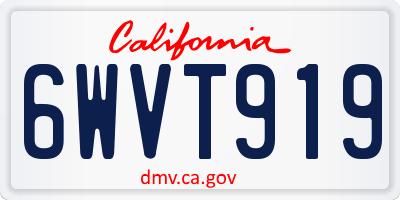CA license plate 6WVT919