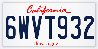 CA license plate 6WVT932