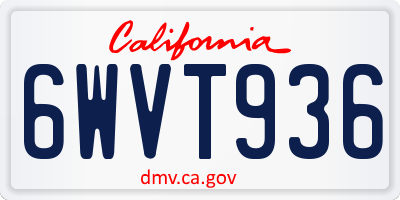 CA license plate 6WVT936