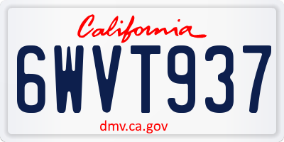 CA license plate 6WVT937