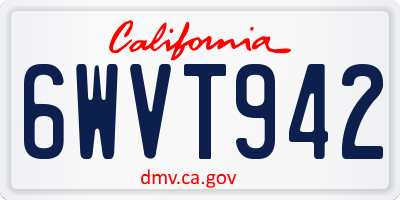 CA license plate 6WVT942