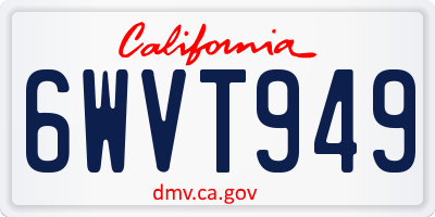 CA license plate 6WVT949