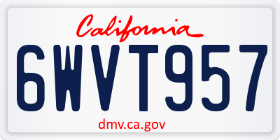 CA license plate 6WVT957