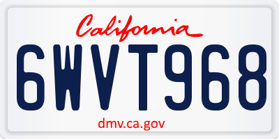 CA license plate 6WVT968