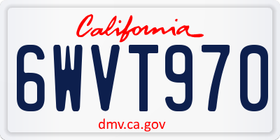 CA license plate 6WVT970