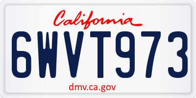 CA license plate 6WVT973