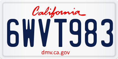 CA license plate 6WVT983