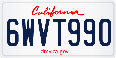 CA license plate 6WVT990