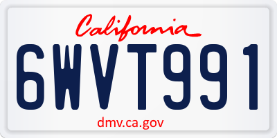 CA license plate 6WVT991