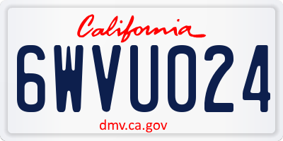 CA license plate 6WVU024