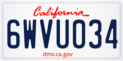 CA license plate 6WVU034