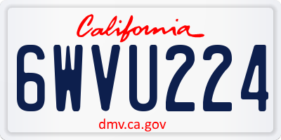 CA license plate 6WVU224
