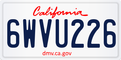 CA license plate 6WVU226
