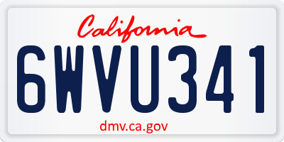 CA license plate 6WVU341