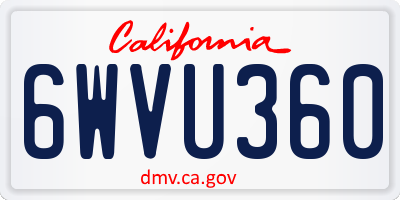 CA license plate 6WVU360